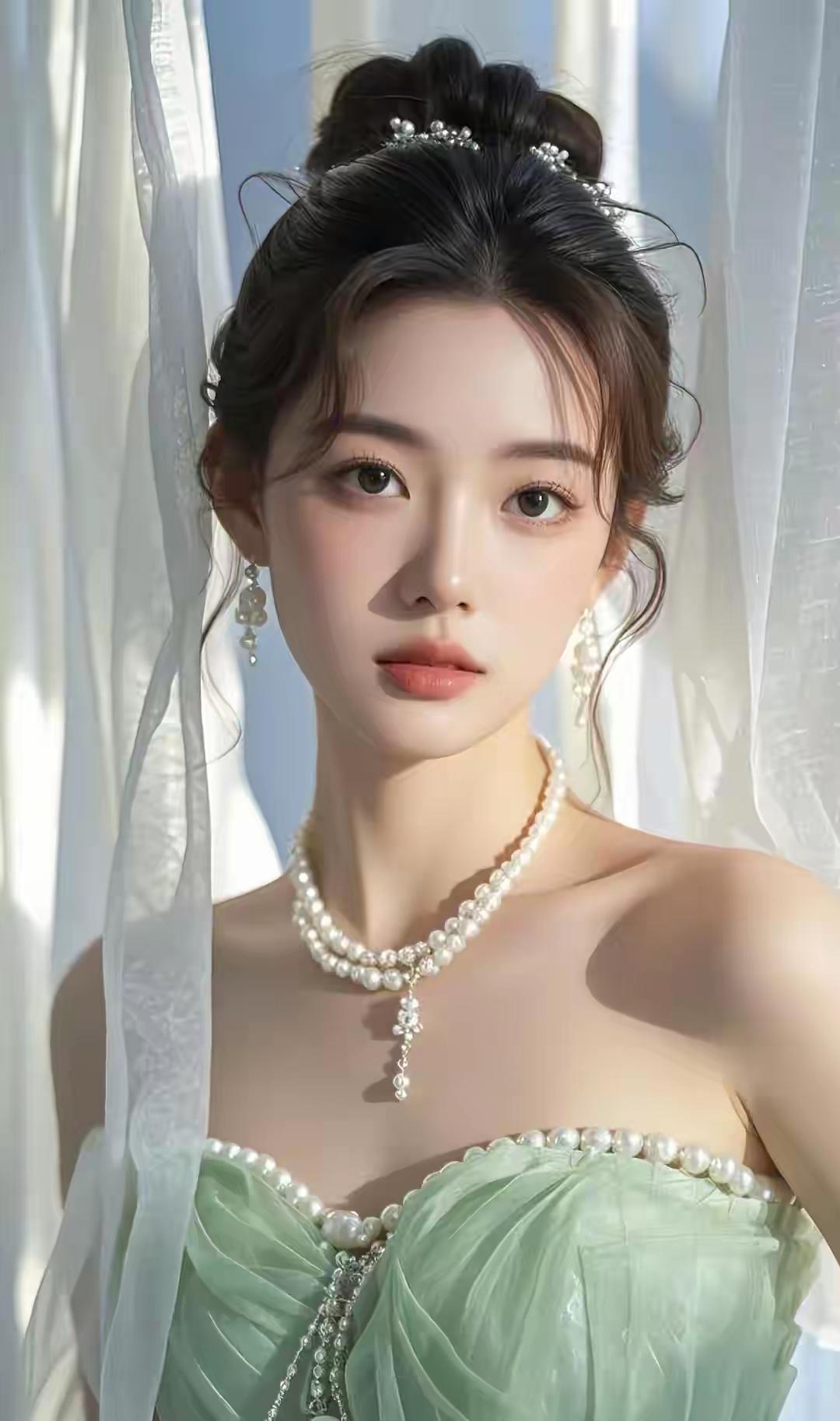 梦幻婚纱照，珍珠项链闪耀，优雅动人老师的品德和才华，哪个更重要 有哪些女生日常好