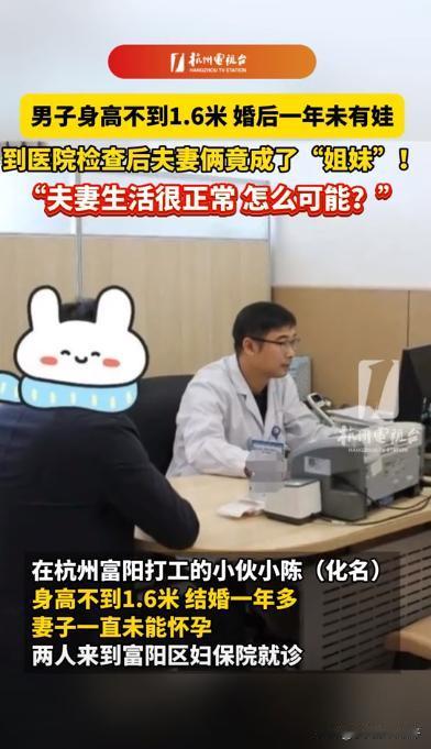 “我们的夫妻生活很正常啊！”浙江富阳夫妻婚后一年却未能怀孕。到医院检查后却意外得