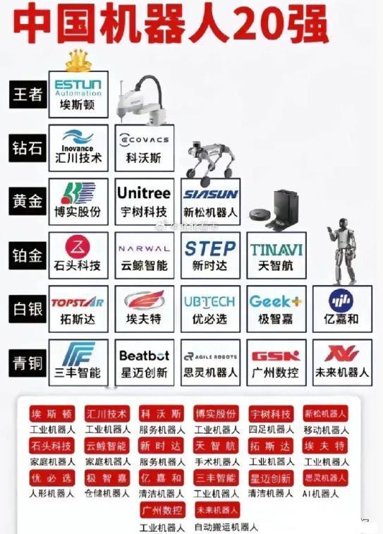 中国机器人20强,埃斯顿业绩虽然亏损,却位居前列