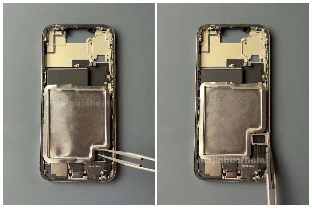 iPhone 17 Pro用了esim和实体卡槽的电池对比，手机内部空间真的是寸