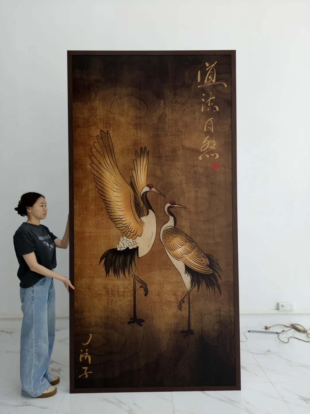 道法自然·双面一致画感丝绢屏风