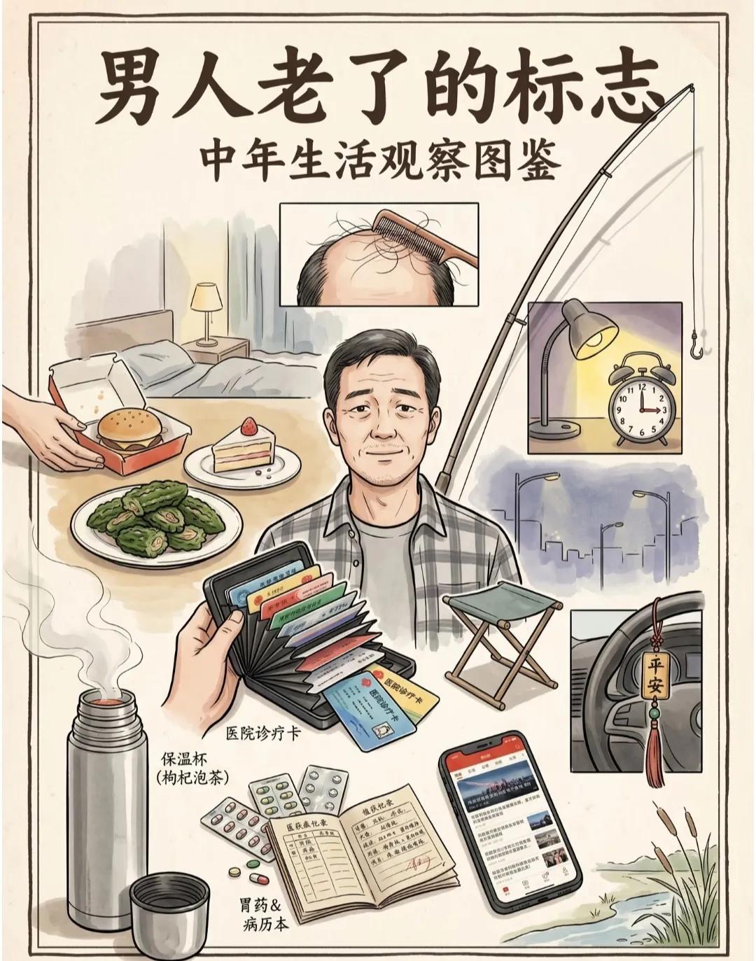 男人老了的标志，你中了几条？