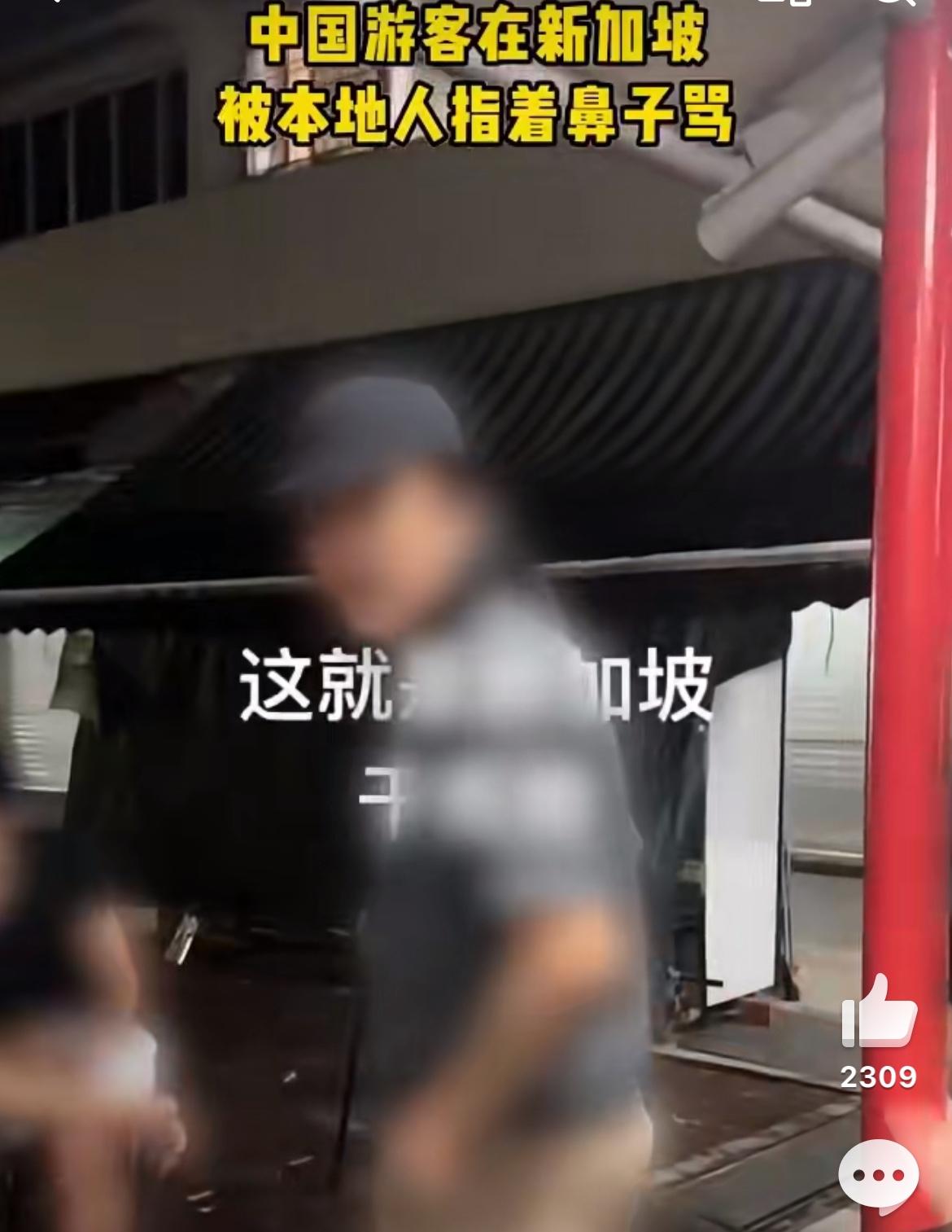 新加坡男子辱骂中国游客“滚回去”满嘴污言秽语还比侮辱性手势，态度十分嚣张恶劣，这