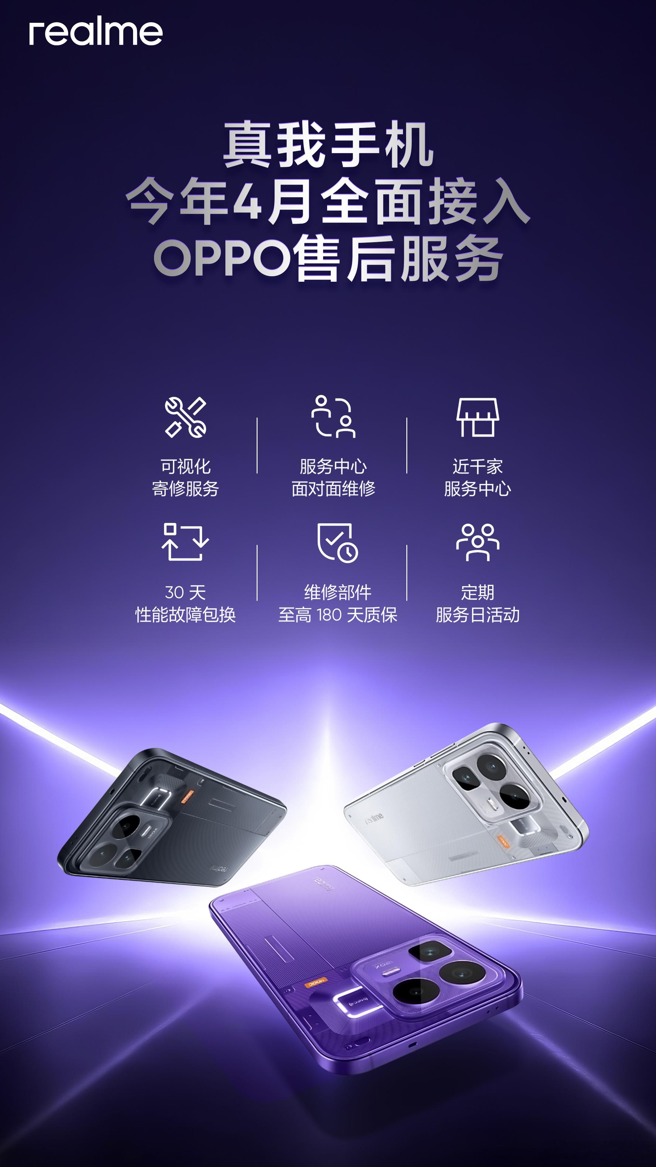 真我Neo8 发布会，最让人关注的消息就是今年4月，真我手机全面接入OPPO售后