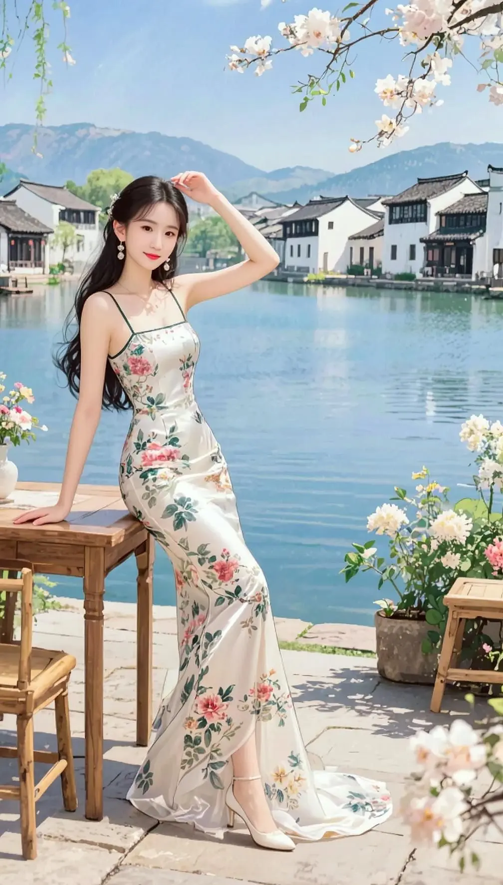 AI水彩江南写真 ai创作