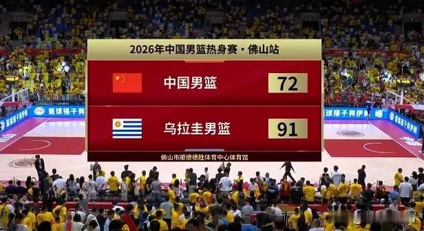 中国男篮热身赛，中国男篮72-91不敌乌拉圭男篮。

上一场正常吹，乌拉圭小胜，