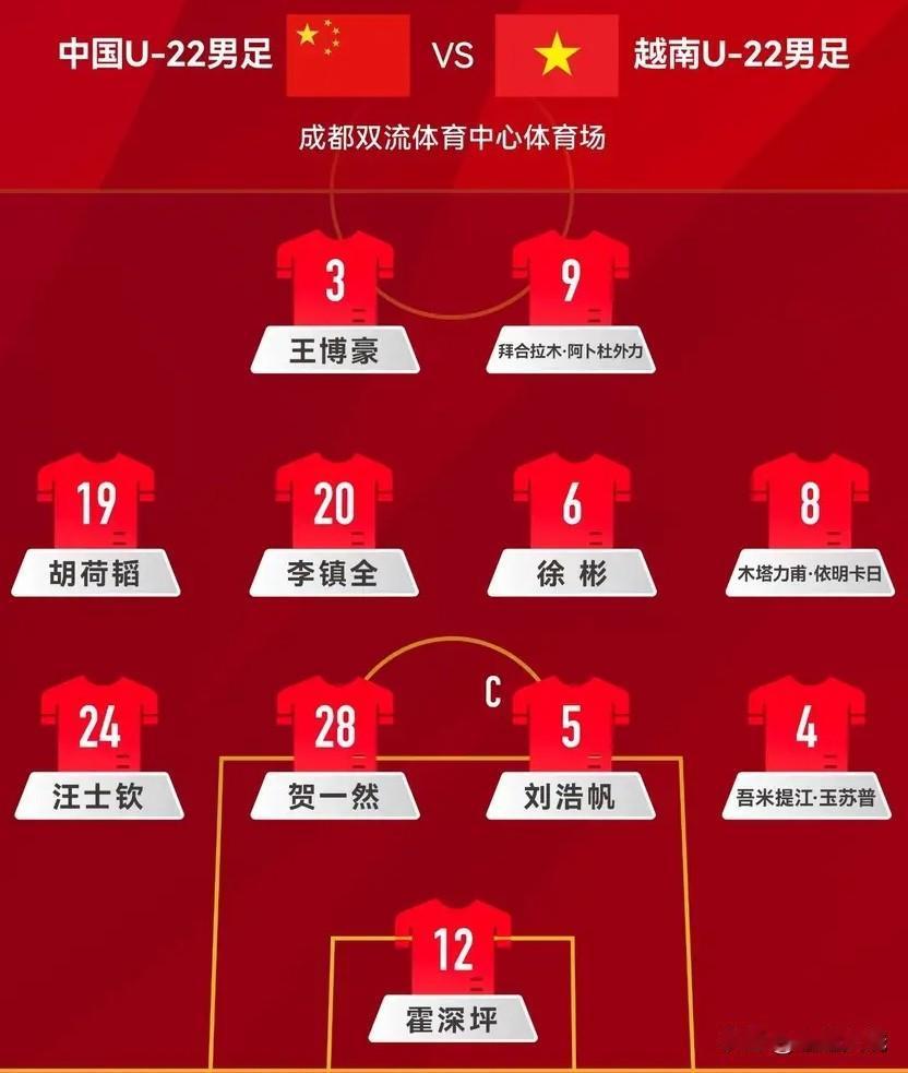 国足U22男队熊猫杯首战，主教练安东尼奥打出手中能打的牌，在多名主力（王钰栋、彭