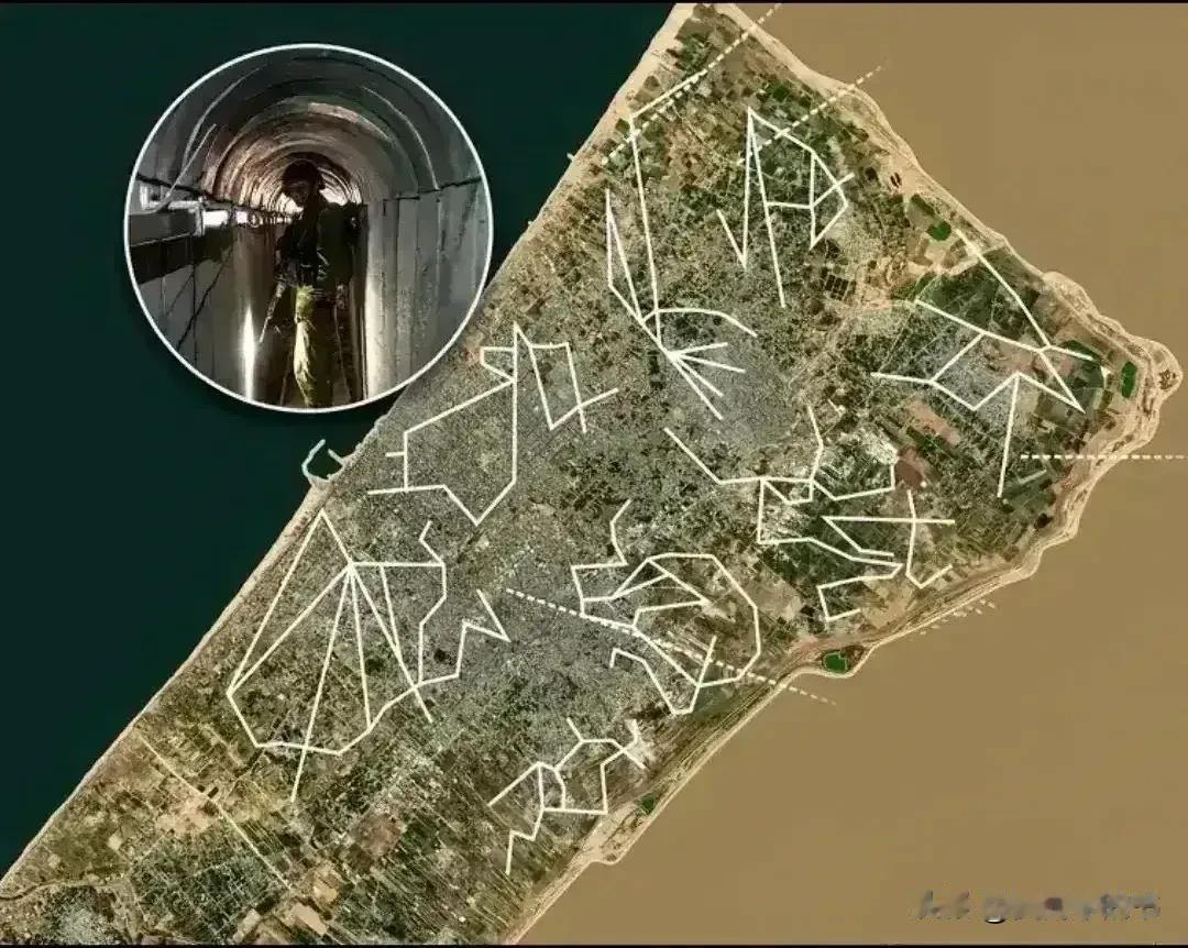 加沙地带地道示意图
有人说控制加沙的地道就能控制加沙
地道面积小，地道出入口、通