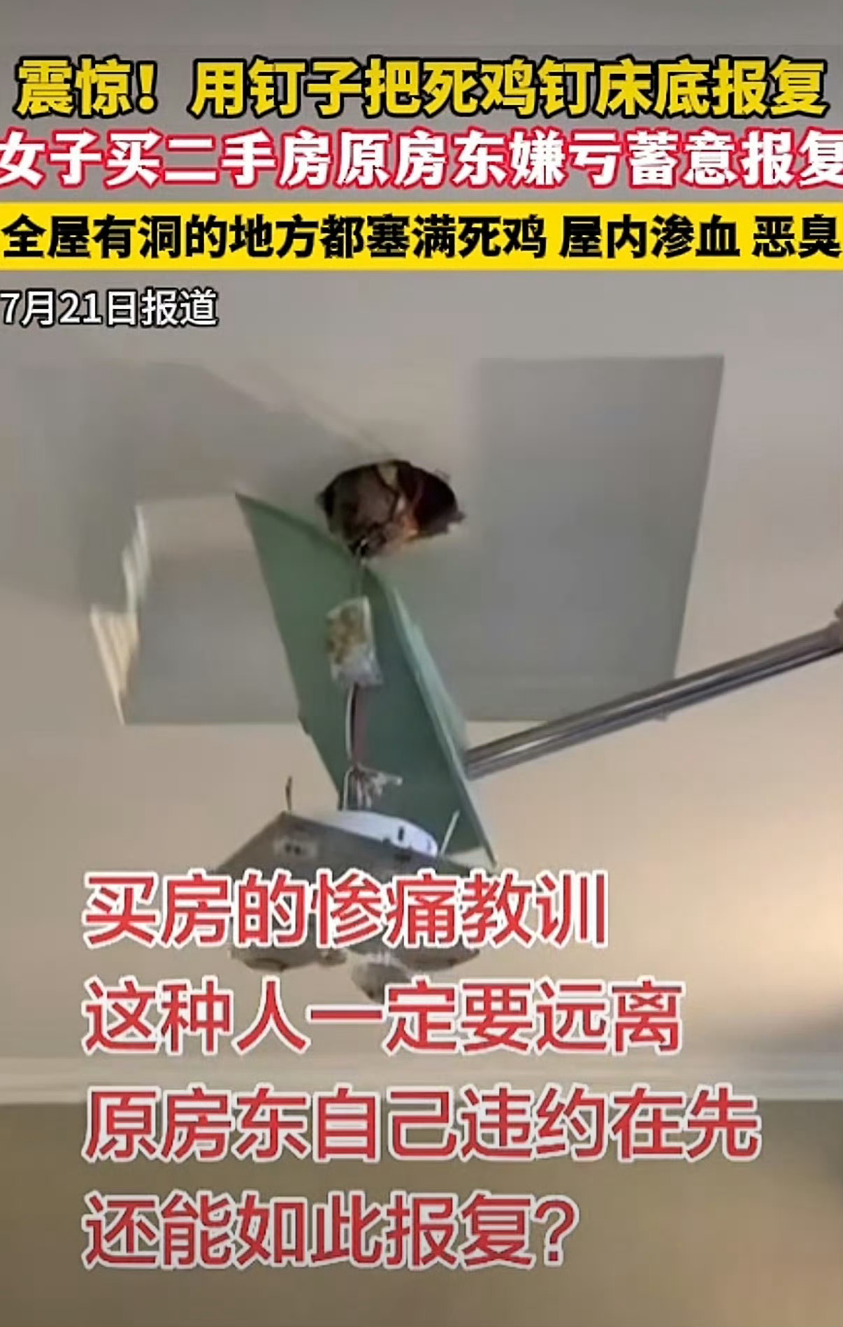 房东觉得房子卖亏了报复买家真服了，这种心理变态的人碰到这种情况一定要第一时间留好