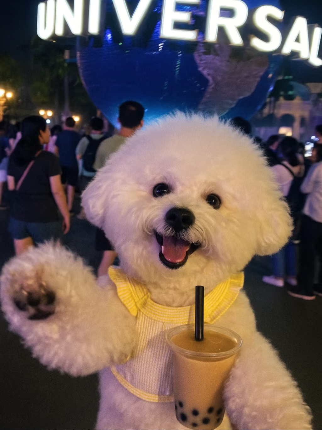 狗出去玩了，没有带人类