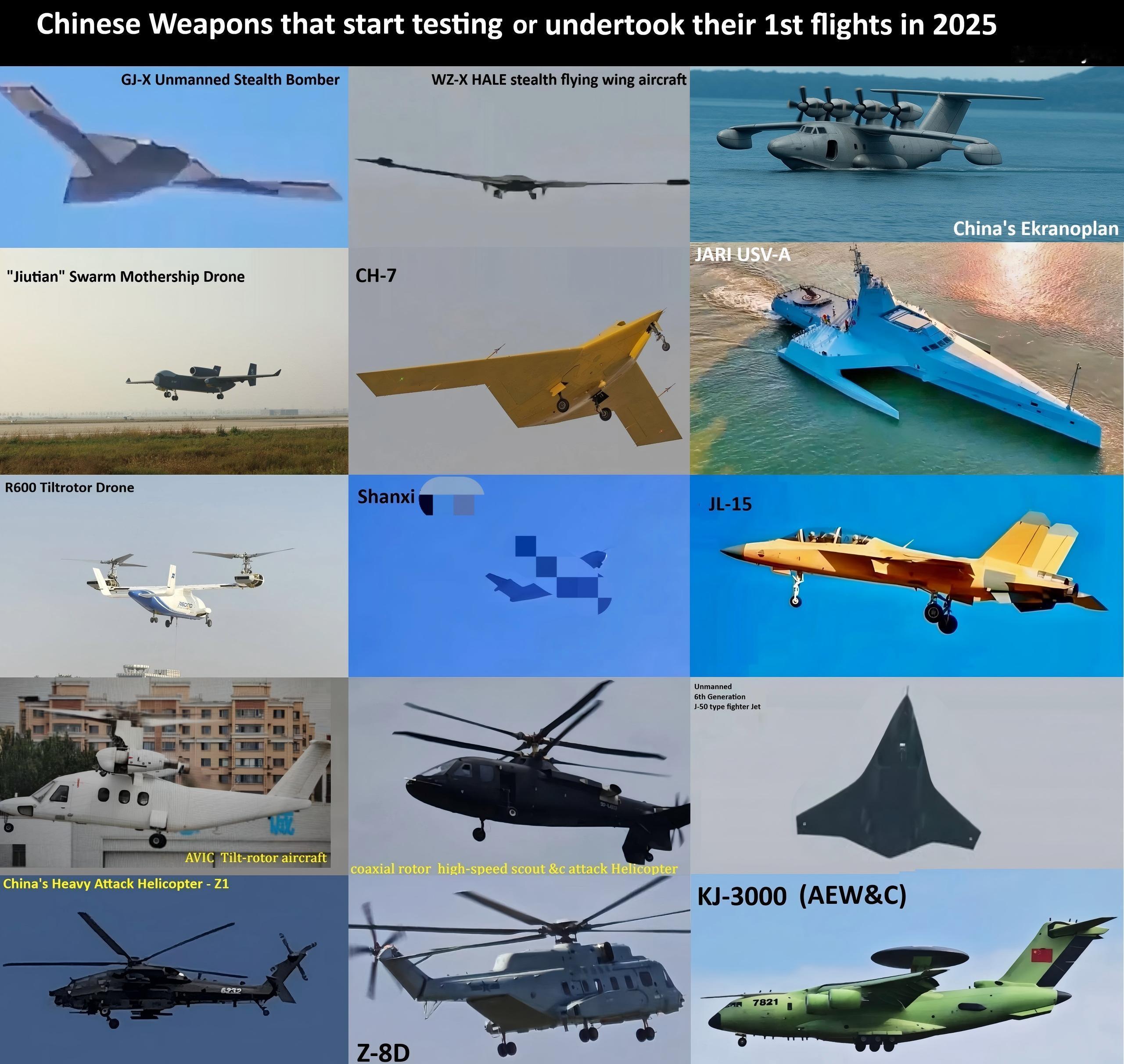 外网博主统计的东大2025年出现的新武器一览图2.0版本，应该还是有缺的和并非2