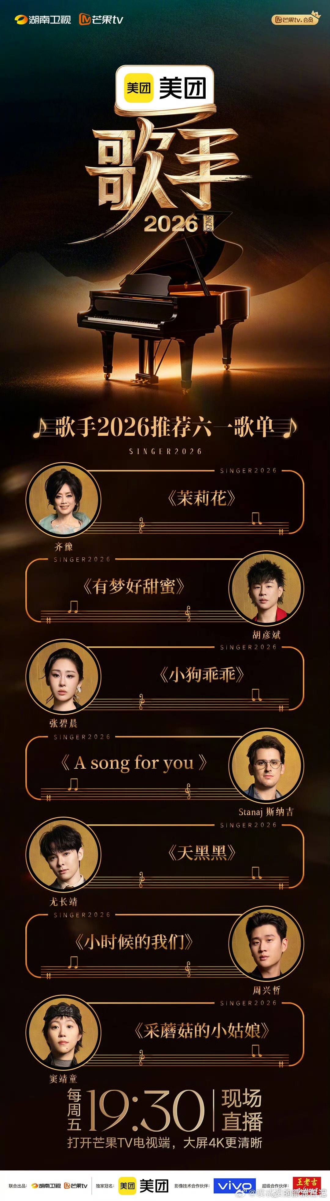 歌手歌单六一特辑歌手2026六一限定音乐派对，用歌声留住美好童真，太暖心 