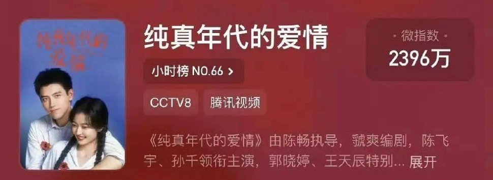 陈飞宇、孙千《纯真年代的爱情》预约界面有🐏8了 