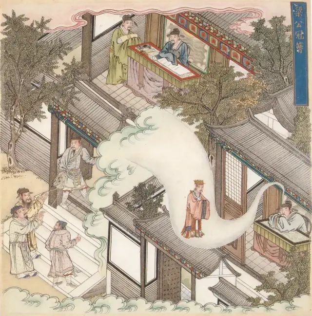 《真武灵应图册》是一本描述真武大帝出生、修道、成仙和灵应故事的纸本彩绘工笔画册，