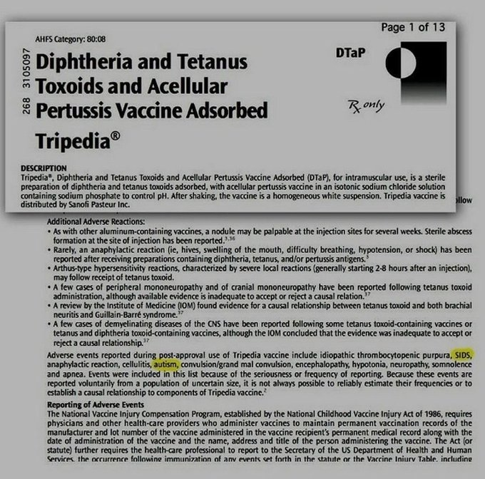 没有科学证据表明疫苗会导致自闭症……除了这些已发表的研究，这些研究显示疫苗会导致