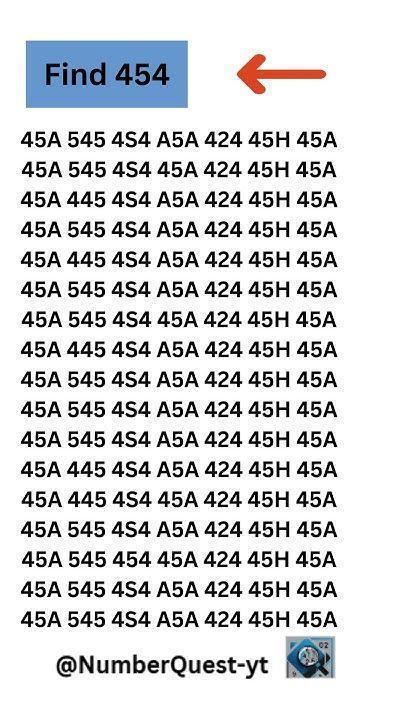 这张图中满是如“45A”“545” 等字符组合，而特别的“454” 隐匿其中。在