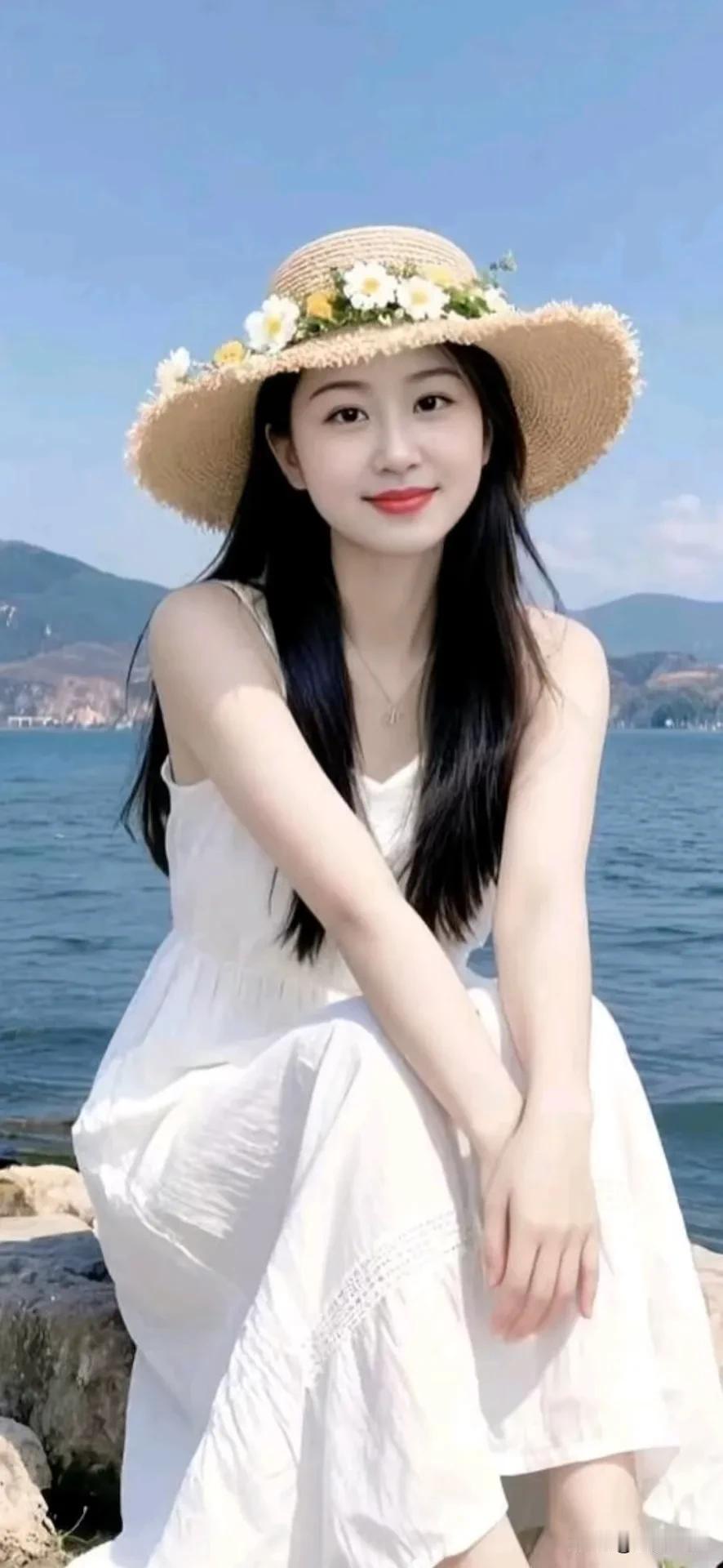湖畔美女随拍照，风景惹人醉！