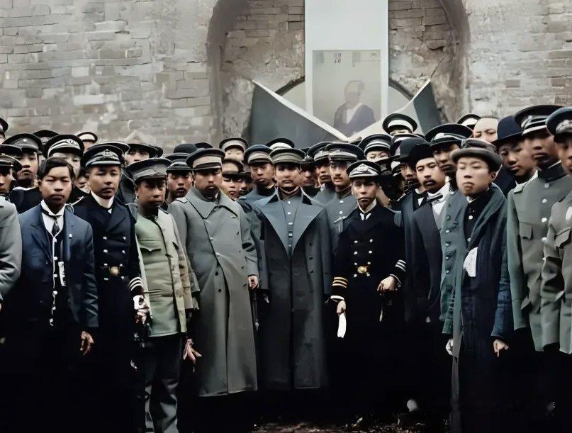 老照片孙中山先生访问明孝陵‖在清末的社会语境中，民主共和是过于超前的政治理念，广