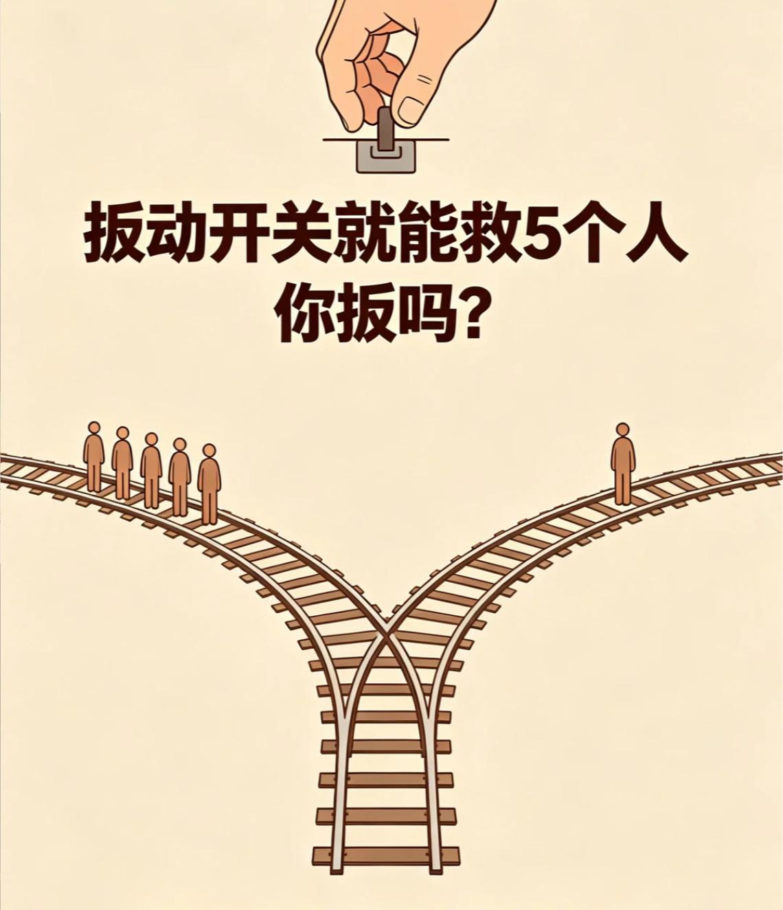 一道很经典的列车难题——扳动开关就能救5个人。以你现在的阅历，你会怎么做？
