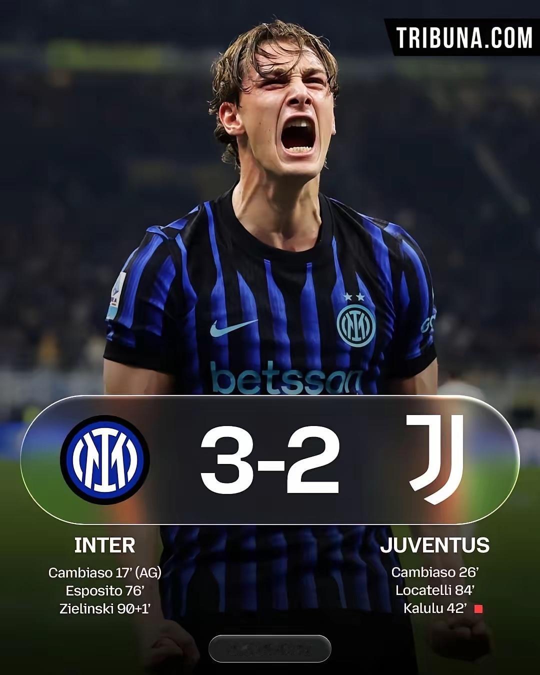 牛鬼蛇神又何惧，反正我们赢了！意甲第25轮国际米兰3：2绝杀尤文图斯，继续领先第