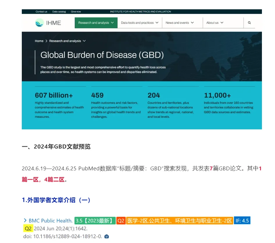 GBD数据库有多好发文？