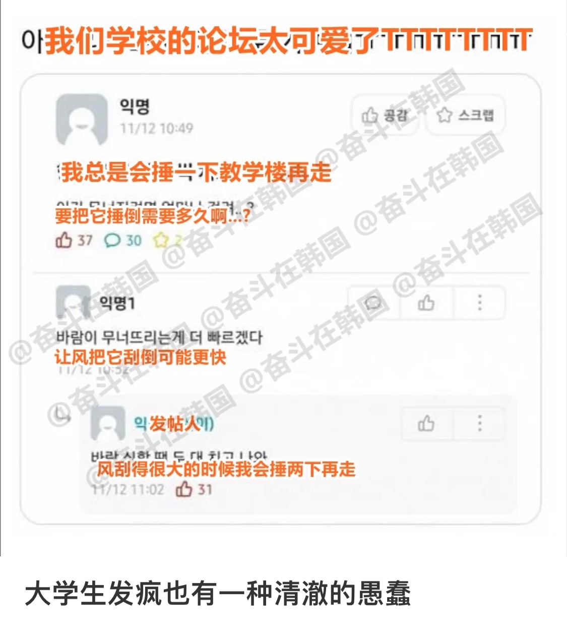 韩国人连发疯都这么温柔 ​​​