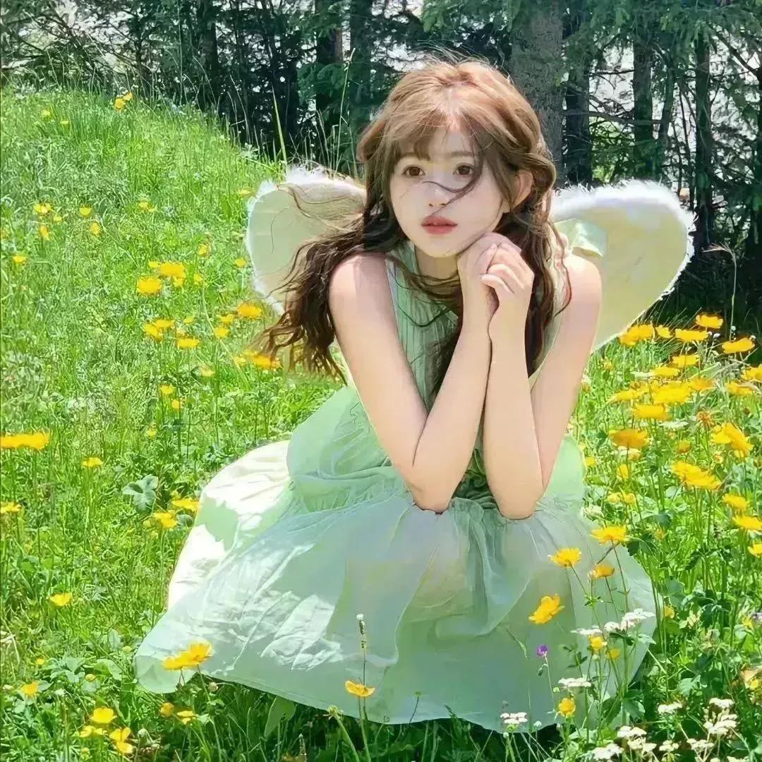 仙女下凡，花海漫步粉裙仙女 梦幻花海漫步 梦幻森林仙女 粉裙花海 紫裙花海 花海