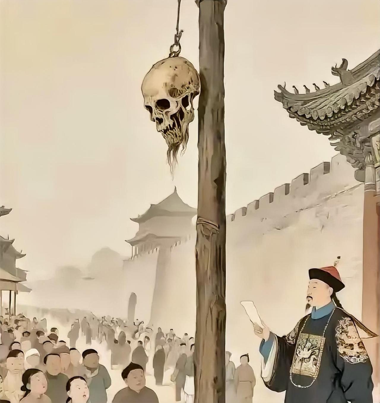 1726年，年羹尧死后一周，雍正处死汪景祺，将首级悬挂在菜市口，这一挂就是十年。