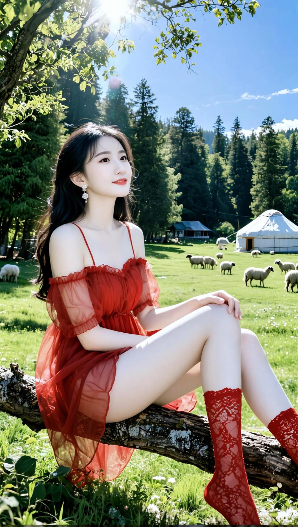 AI森系红裙照