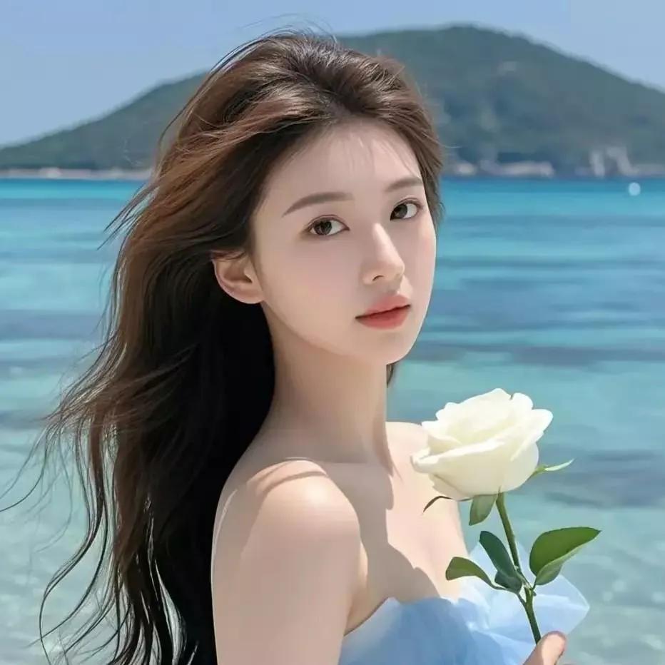 海边玫瑰少女，温柔时光记录🌹海边花海少女 海边活力少女 海边度假少女 海边温柔