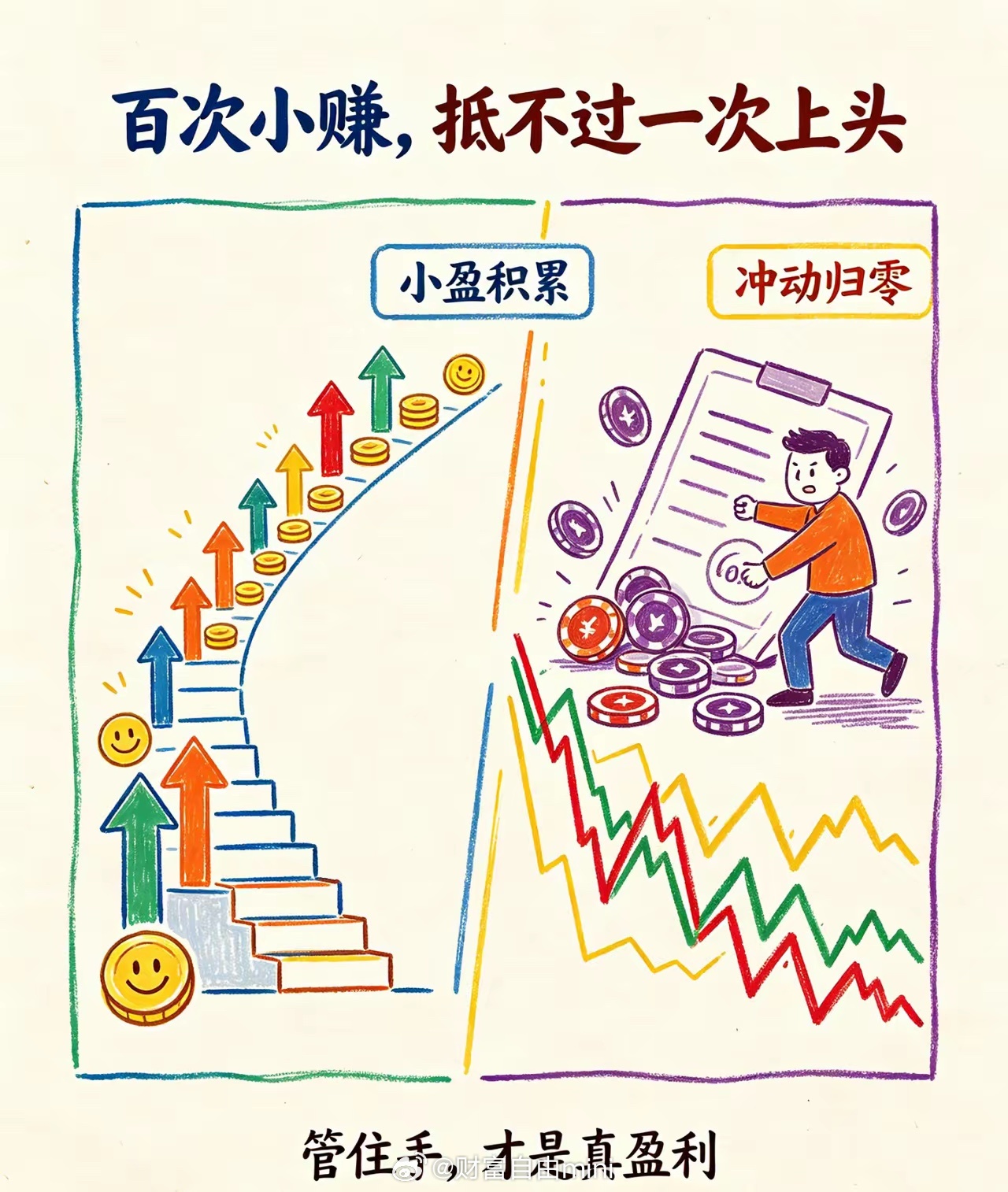投资与消费，一念之差，天壤之别。消费是付现价满足当下欲念，投资是以折价囤积未来价