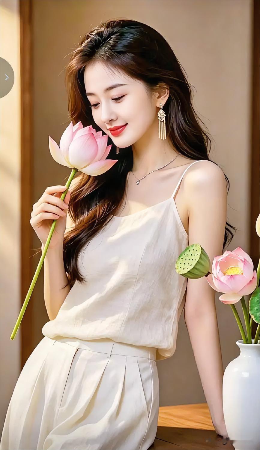 温柔粉嫩，夏日浪漫，与花共舞的少女时光。🌸💕