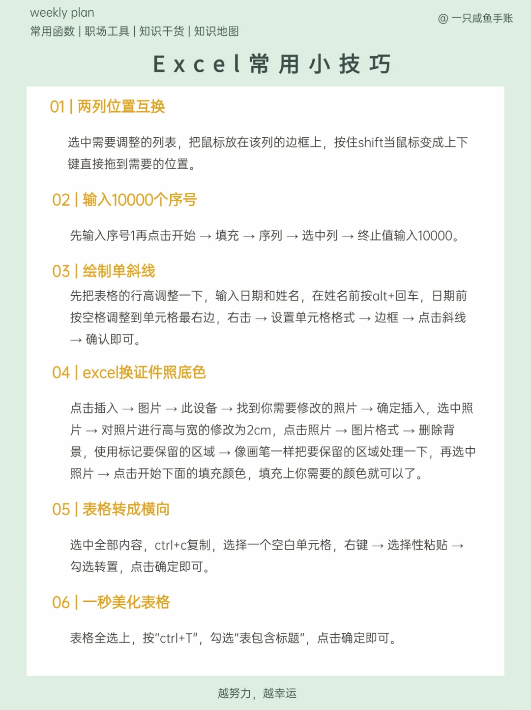 15个高频使用的Excle小技巧，建议收藏‼️