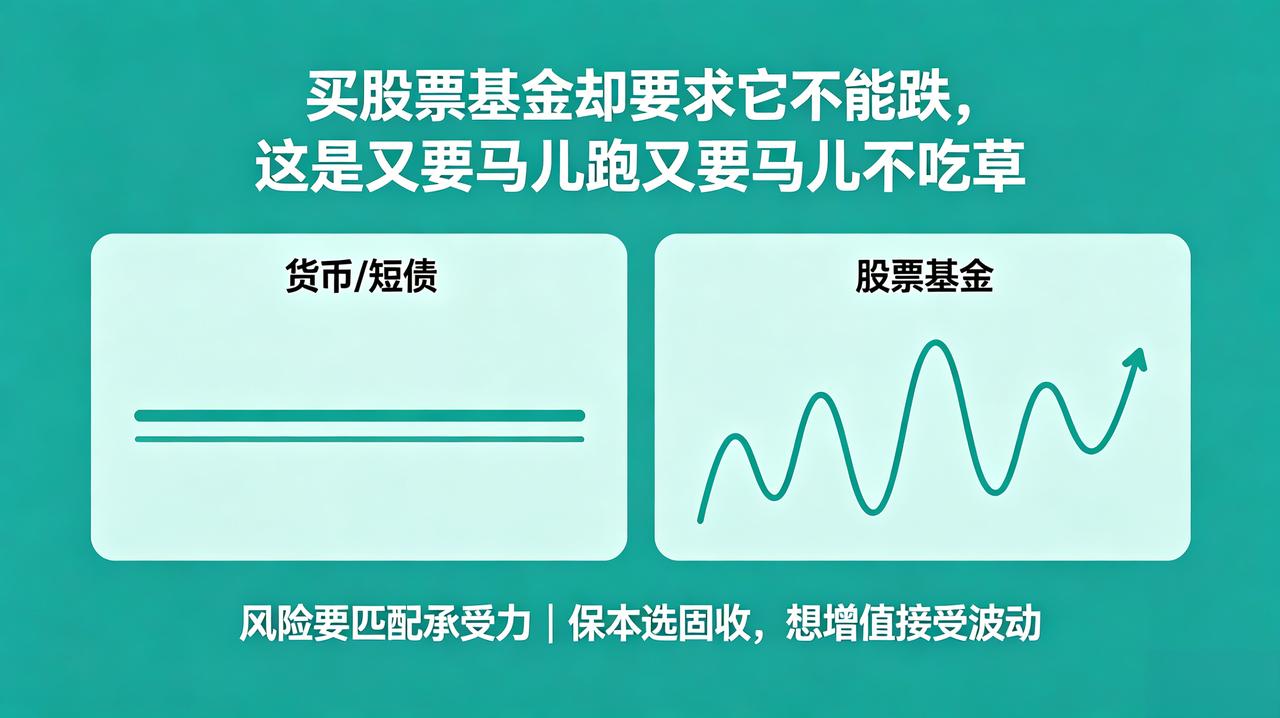[酷拽]买股票基金却要求它不能跌，这是又要马儿跑又要马儿不吃草
有些小白把买基金