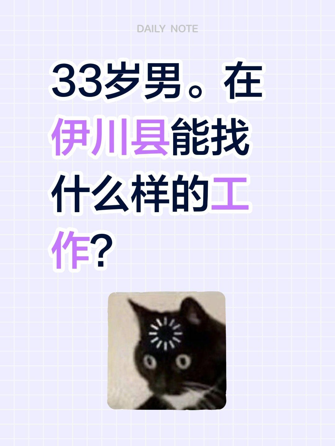 33岁男。在伊川县能找什么样的工作？