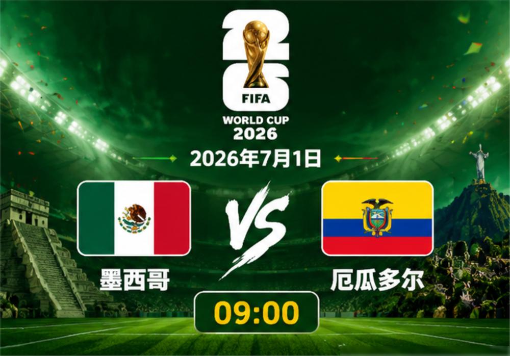 世界杯淘汰赛，墨西哥对厄瓜多尔。
一个东道主，小组赛三战全胜，零失球，气势如虹。