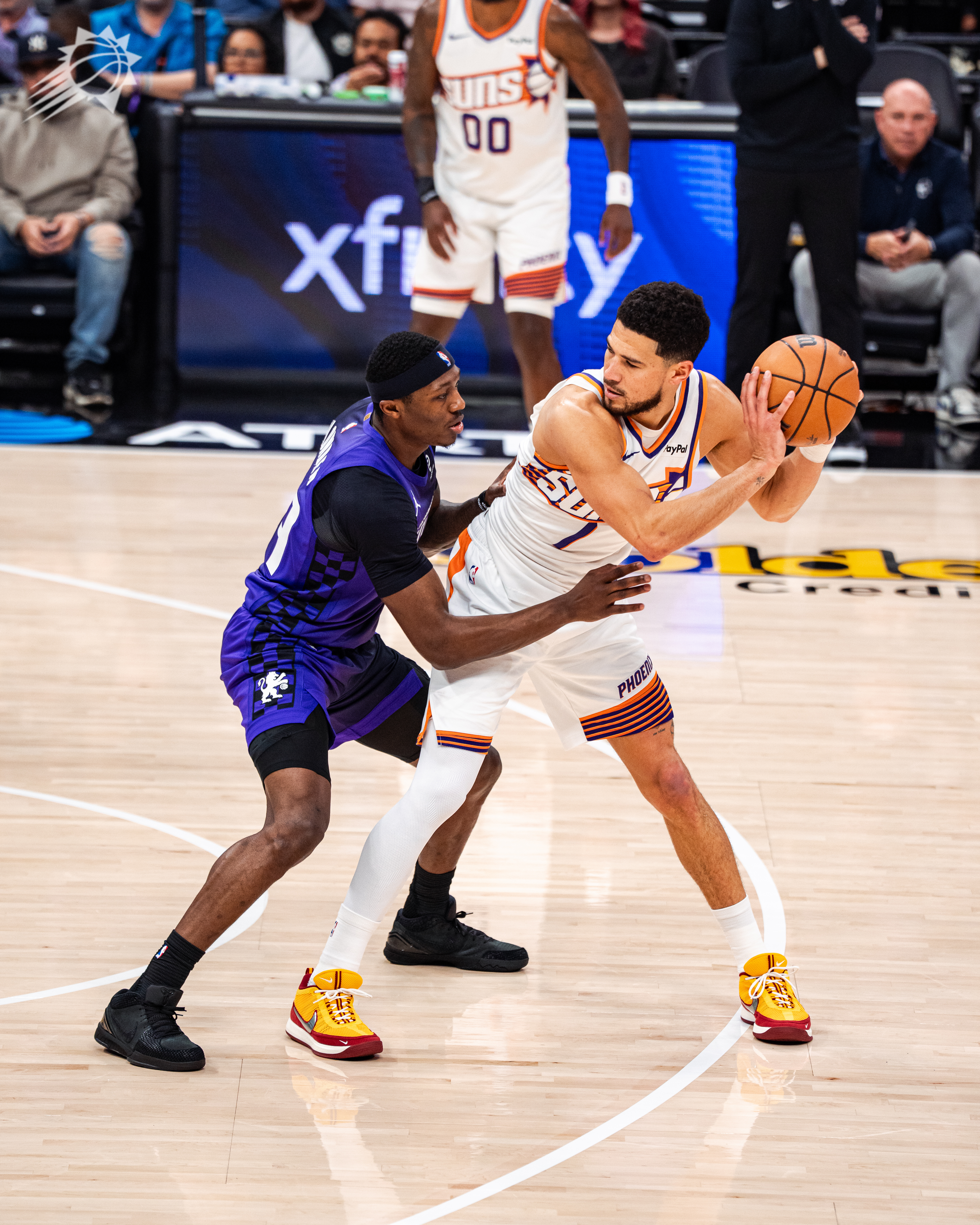 第一节还剩2:43，我们暂时19-22落后菲尼克斯太阳 ｜旭日东升 ｜太阳vs国