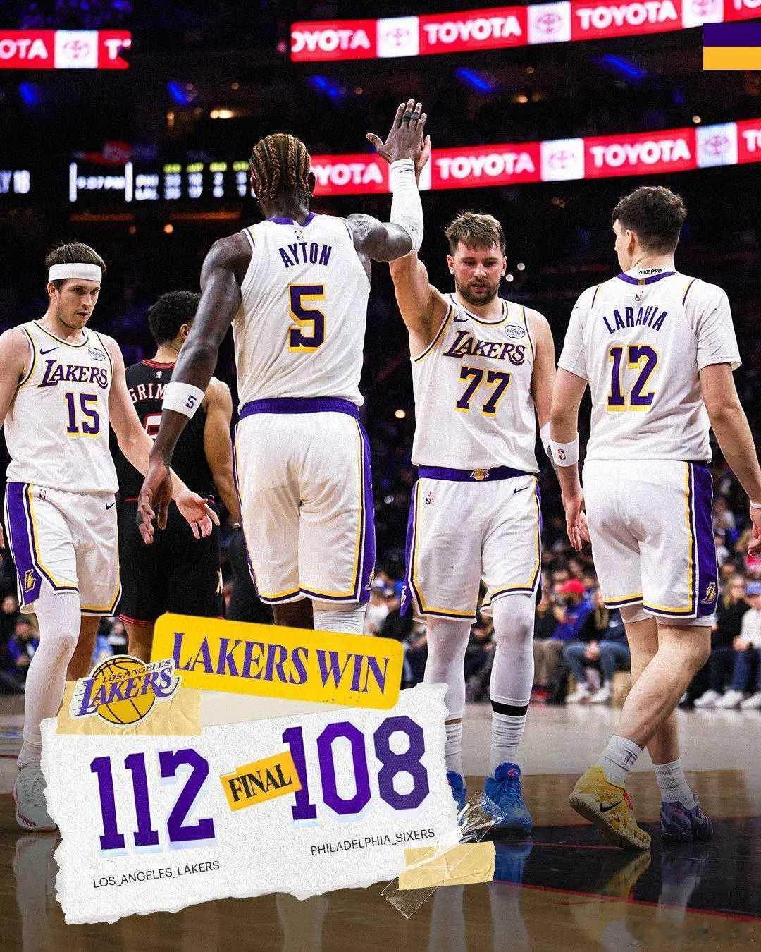 东契奇31+15+11湖人终结76人3连胜 勒布朗29+7+6NBA新赛季常规赛