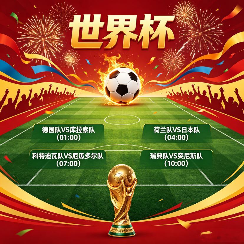 🏆2026世界杯   第一轮世界杯 01：00  德国🇩🇪VS库拉索🇨?