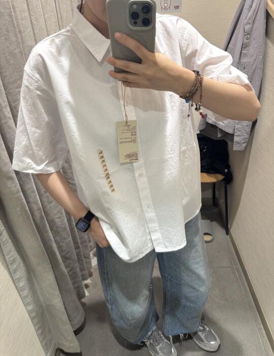 muji 无印良品 清爽凉感白衬衫