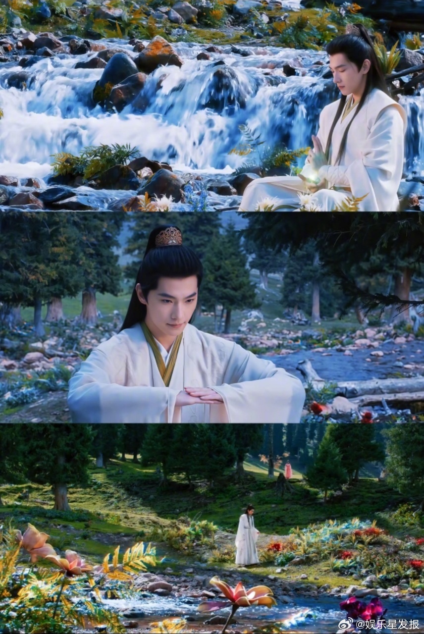韩立像一朵花似的扑簌着落下了 演的韩立真的是仙风道骨的具象化了，青衫飘逸、眸光清