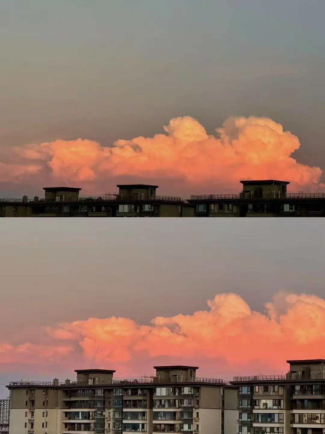 天际线上的晚霞云卷云舒🌅