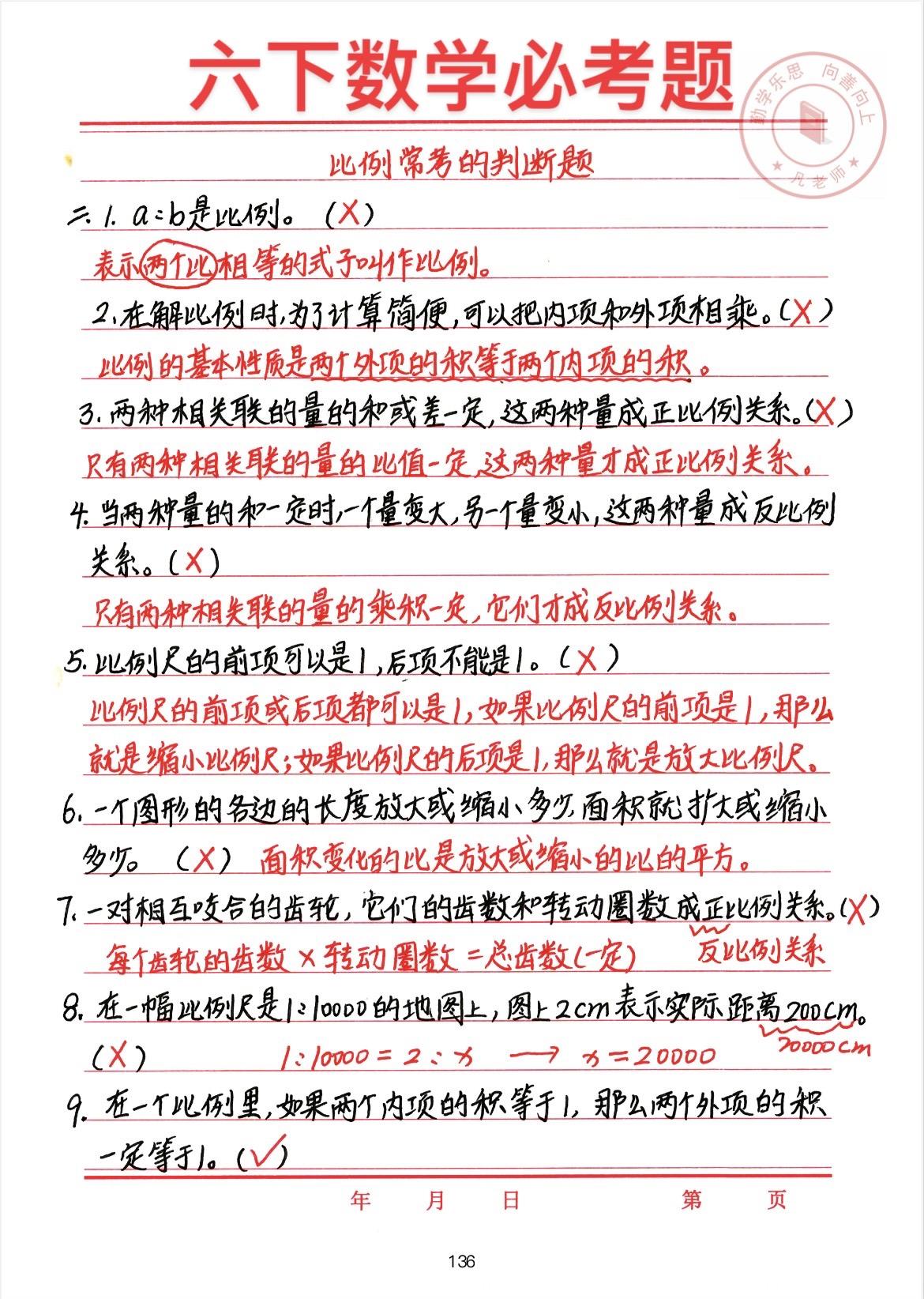 六年级数学必考题，家长点赞收藏起来给孩子练练吧