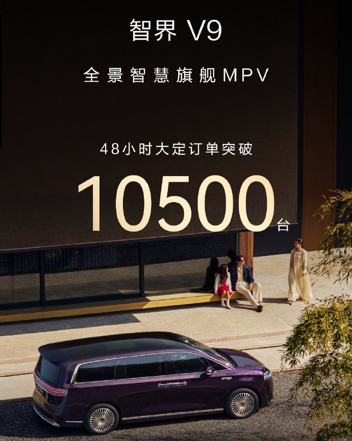 智界 V9 的后劲还在，48小时已经一万台出头了，可别觉得才一万台很少，这是MP