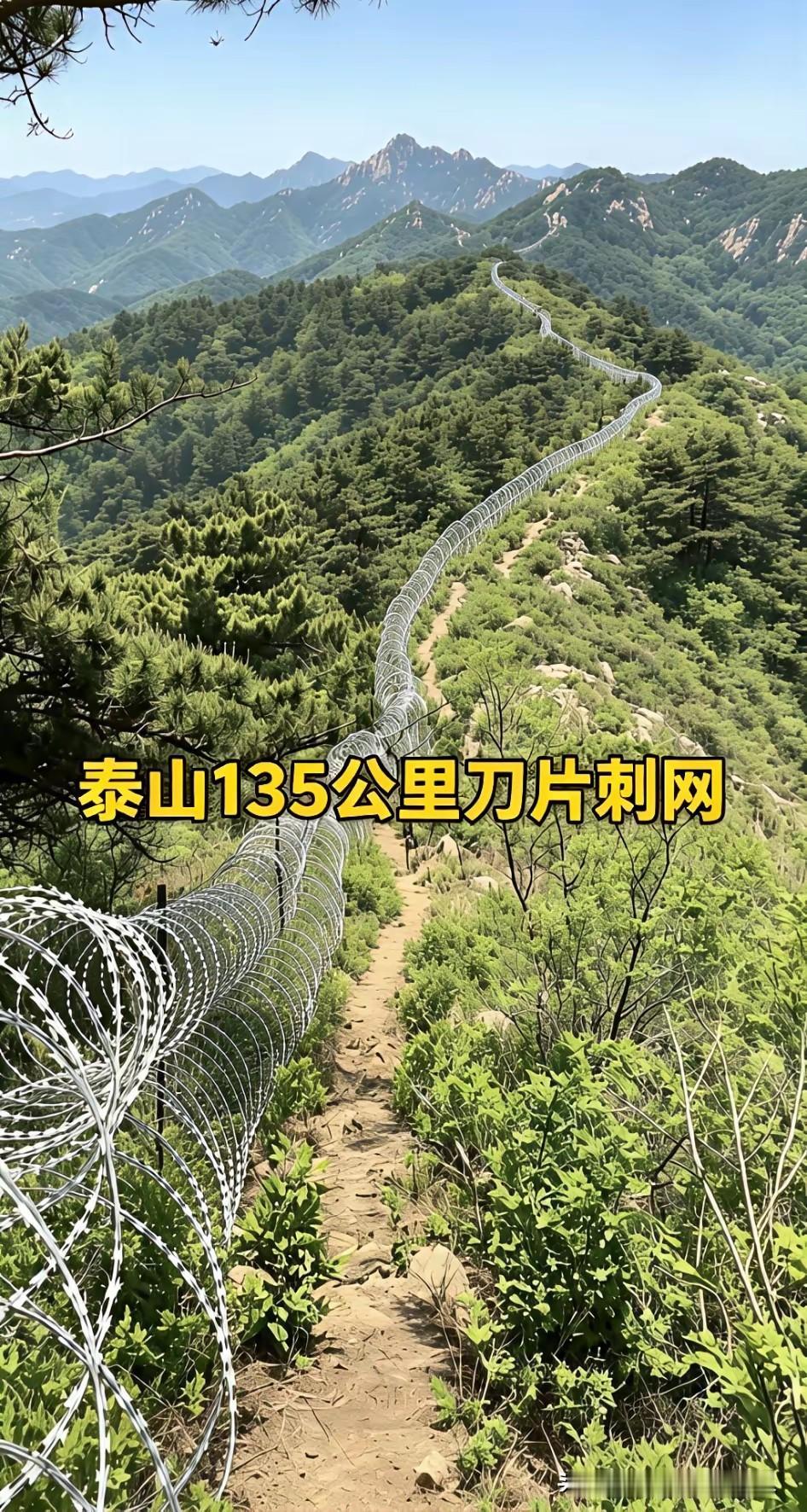 到泰山不是来看铁丝网的。秦始皇丶汉武帝到泰山是封禅，咱们去封山。装铁网用处不大，