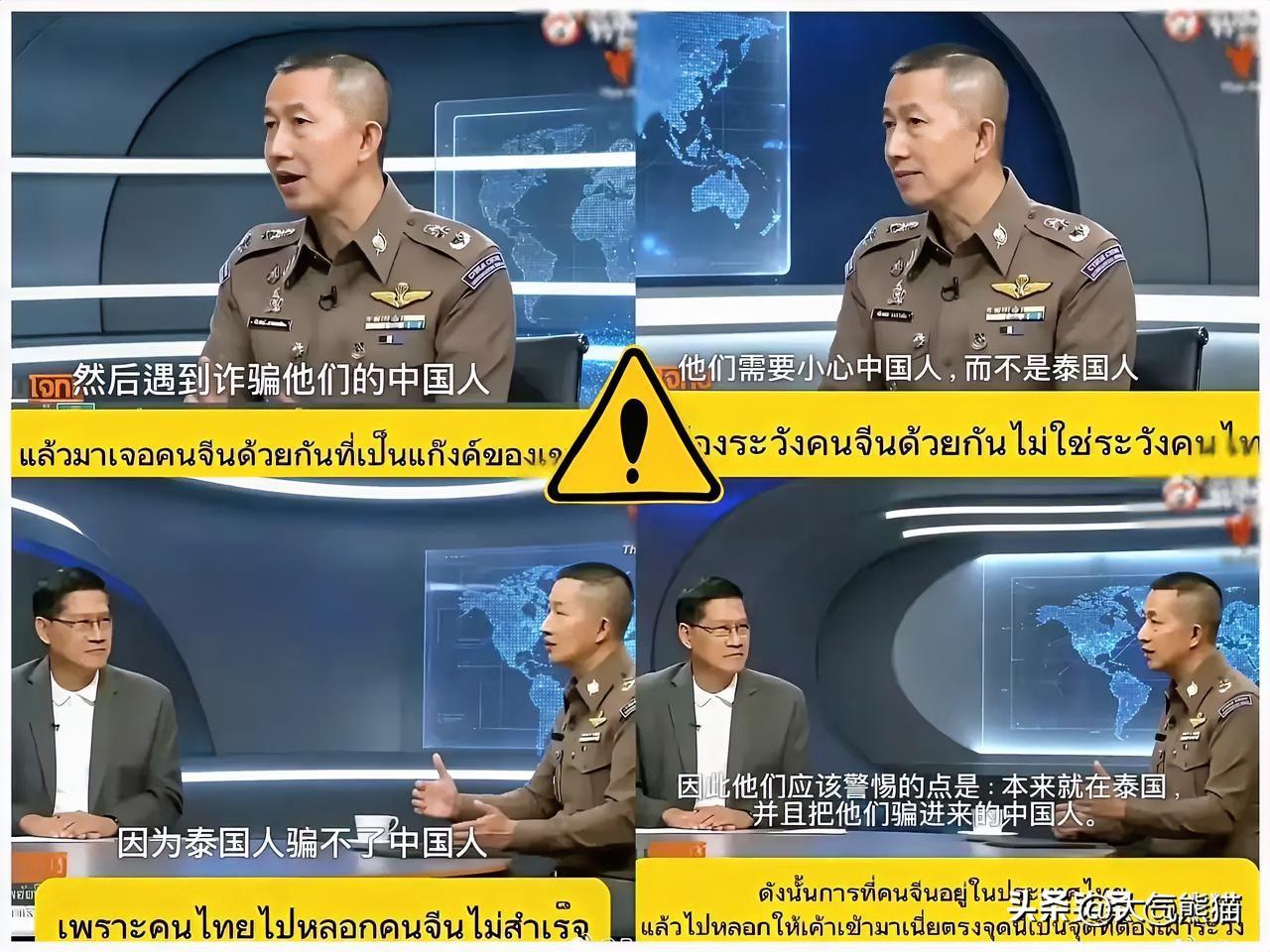 刚刷到一段泰国警察的采访，他提醒中国游客：“泰国本地人很难骗到中国人。真正要提防