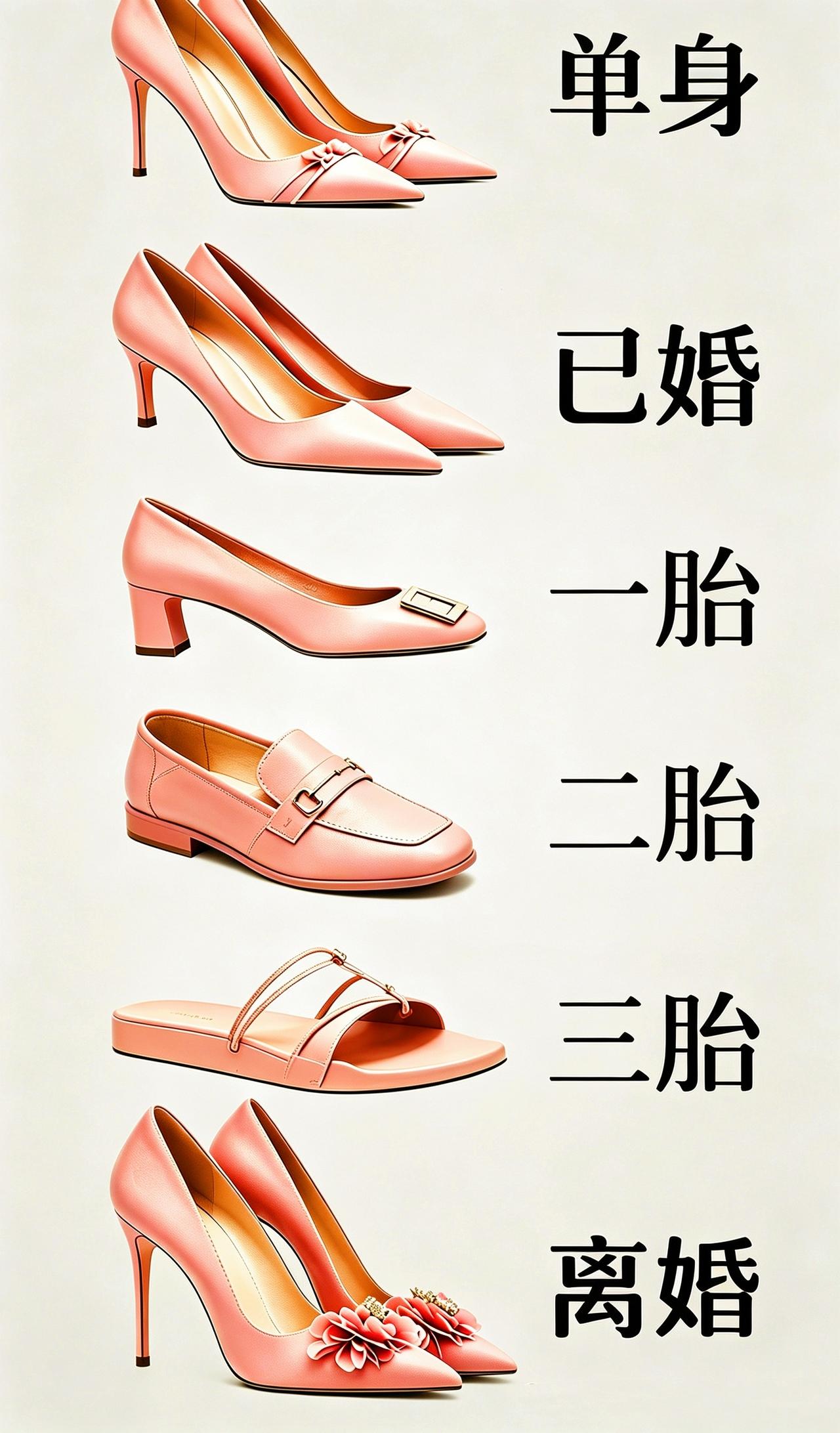 太真实了这个图！你现在穿哪双鞋？

网友太有才了，精准总结女人的穿鞋变化：
单身