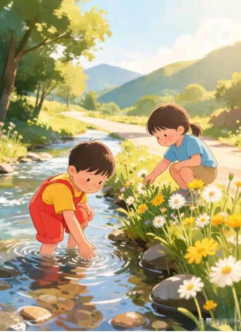 忆“童年”
时光倒退四十年；
那时还是顽童孩；
夏日就在小溪边；
又是捉鱼又摸虾