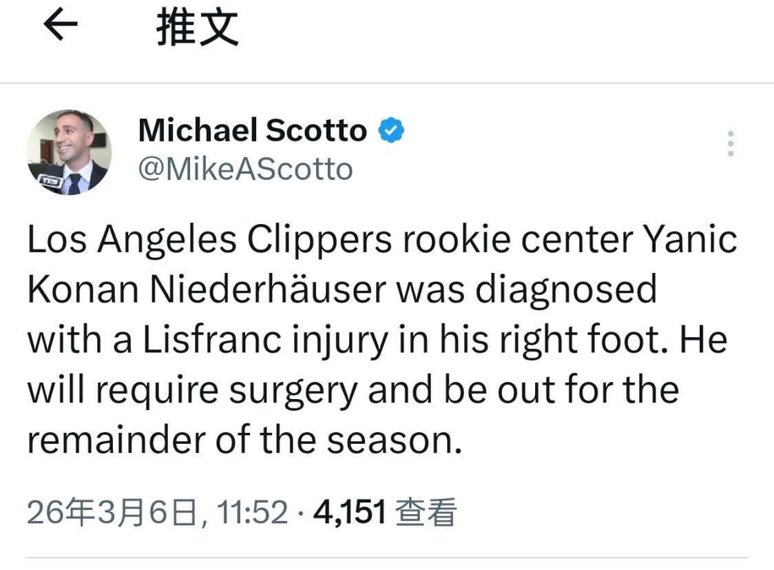 ▲快船冲季后赛，替补中锋只能看以赛亚-杰克逊 