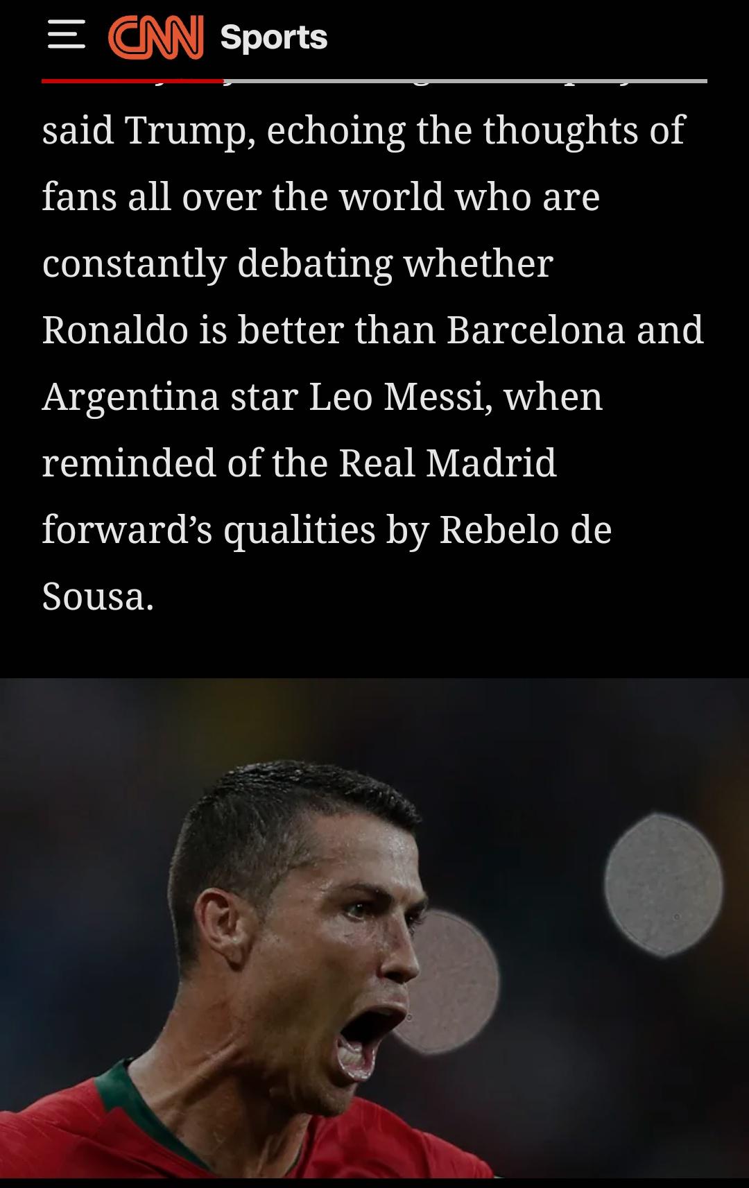 🖍🖍对C罗（Cristiano Ronaldo）
多次称其为“伟大”或“史上